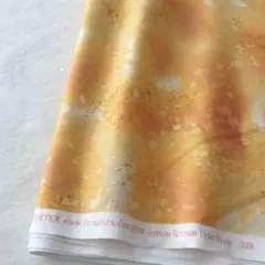 (1点限定) 綿100%ムラ染め風プリント生地/オレンジ系/2m