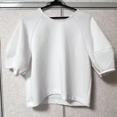 GU ランタンスリーブTシャツ5袖　ホワイト　白