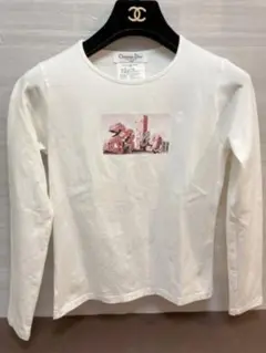 美品 クリスチャンディオール トロッター DIORラインストーンロゴ Tシャツ