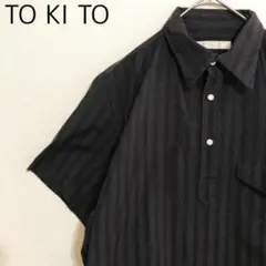 TOKITO　トキト　刺し子　ストライプ　コットン　プルオーバーシャツ　日本製