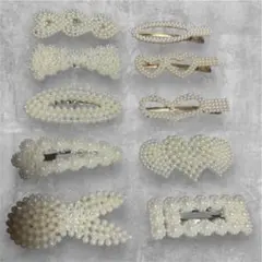 パール風 ヘアピン 10個 セット 送料無料 まとめ売り アクセサリー 小物