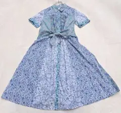 SCAPA 綿100%半袖ワンピース　花柄　パッチワーク　リバティ　42