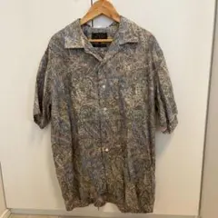 BEAMS+ ペイズリー柄 リネンオープンカラー半袖シャツ M