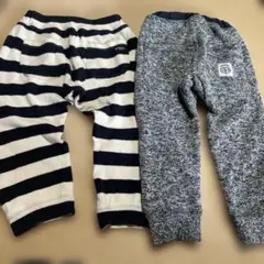 ☆ストライプと無地のボトムス95㎝２枚セット