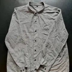無印良品 MUJI チェック柄 バンドカラーシャツ