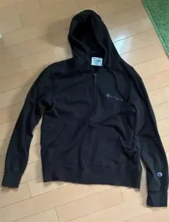 Champion ブラック フルジップ パーカー