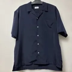 JUNRED 半袖開襟シャツ Sサイズ　ネイビー