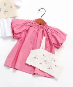アプレレクール　フラワー刺繍ニットビスチェ&チュニックセット 100