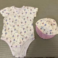 シンクビー　80センチロンパース&帽子セット