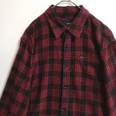 2731 Hurley 長袖ネルシャツ M エンジ US古着
