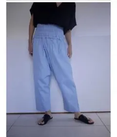 YAA! ライトブルー サルエルパンツ ゴムウエスト