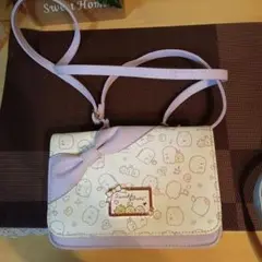 すみっコぐらし★多機能★お財布ポーチ★パープル★ショルダー★可愛い★中古品美品