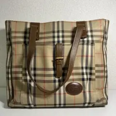 ◆BURBERRY バーバリー ビンテージ ロゴ ノバチェック トートバッグ