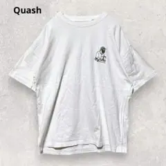 クアッシュ Tシャツ カットソー M 綿100％ 白 ホワイト 刺繍 2887