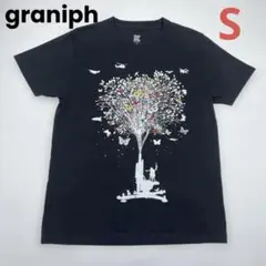 graniph ピースフルフラワーTシャツ Sサイズ ブラック