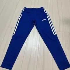 adidas 青 ジャージパンツ サイドストライプ
