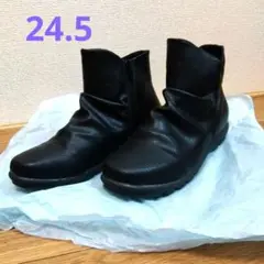《3月末まで5000円》黒レザーショートブーツ ジッパー付き
