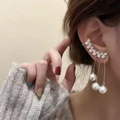 即日発送❕揺れるゴールドパールピアス ロング