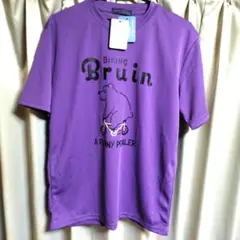 Biking Bruin Tシャツ Mサイズ 紫色（小さな自転車に乗っている熊）
