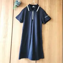 【クレージュスポーツ】半袖 ハーフジップ ポロシャツ ワンピース ゴルフ