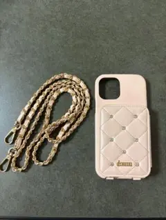 EMU スマホケース　ピンク ストーン付き