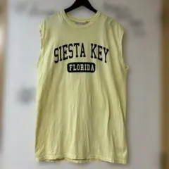〔古着〕SIESTA KEY FLORIDA ノースリーブ イエロー