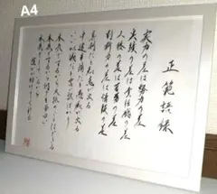 （J-41）正範語録　A4サイズ　 直筆手書き　武田信玄　格言　書道