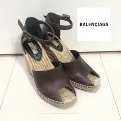 BALENCIAGA ◆ バレンシアガ ウェッジソール サンダル レザー