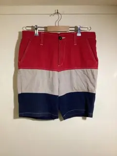 ショートパンツ トリコロール メンズ 短パン 古着 コットン