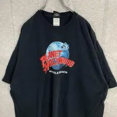プラネットハリウッド　ロゴプリント　ブラック　オーバーサイズTシャツ2XL