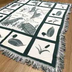 ラグマット カーペット 輸入雑貨 アニマル柄118×143cm 緑グリーン系