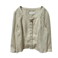 sunana サマージャケット クリーム色 ファスナー付き M 使用感有り