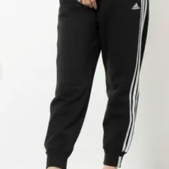 adidas 3本ライン ブラックジャージパンツ M