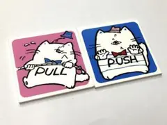 レトロプレート*ネコプレート*ドアプレート 【PUSH】【PULL 】