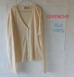 GIVENCHY ジバンシー 薄手 カーディガン シルク100% 刺繍ロゴ