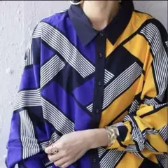 antiqua レトロ オーバーサイズシャツ ドルマンスリーブ シャツ ブラウス
