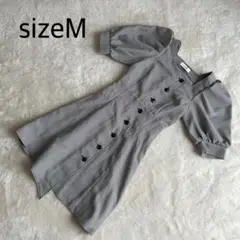 【美品】チェック柄 半袖ワンピース Mサイズ
