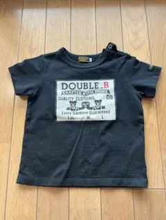 DOUBLE.B 黒 Tシャツ 肩ボタン付き　サイズ90