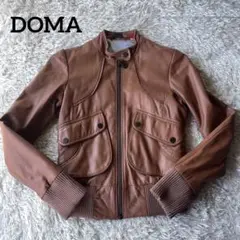【美品】DOMA ドーマ ライダースジャケット 極上ラムレザー フルロゴジップ