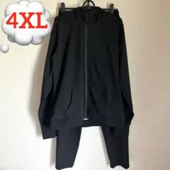 値下げ【美品】サウナスーツ上下セット 黒 4XL レディース パーカー パンツ