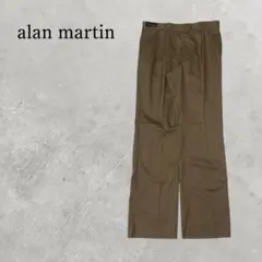 【美シルエット】 alan martin ツータックスラックスパンツ ブラウン系