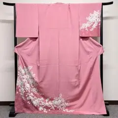 ピンク色の辻ヶ花の付け下げ 着物