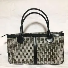 BALENCIAGA キャンバス トートバッグモノグラム レザー ブラック