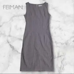 FEIMAN フェイマン ノースリーブ タイトワンピース 千鳥格子柄 S