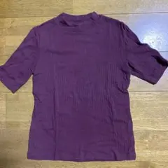 UNIQLO パープル リプハイネック半袖Tシャツ Mサイズ