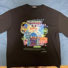 ゲンザイ genzai黒 グラフィック半袖Tシャツ