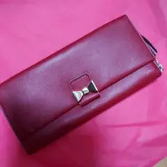クロエ♥️人気 リボン ボルドー 財布