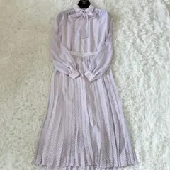 HANAE MORI ハナエモリ　ボウタイブラウススカートセットアップ　ドット柄