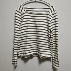 MACPHEE 白茶ストライプ 長袖Tシャツ S