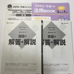 ベネッセ スタディーサポート 活用ブック解答解説セット、リサーチ国語英語解答解説